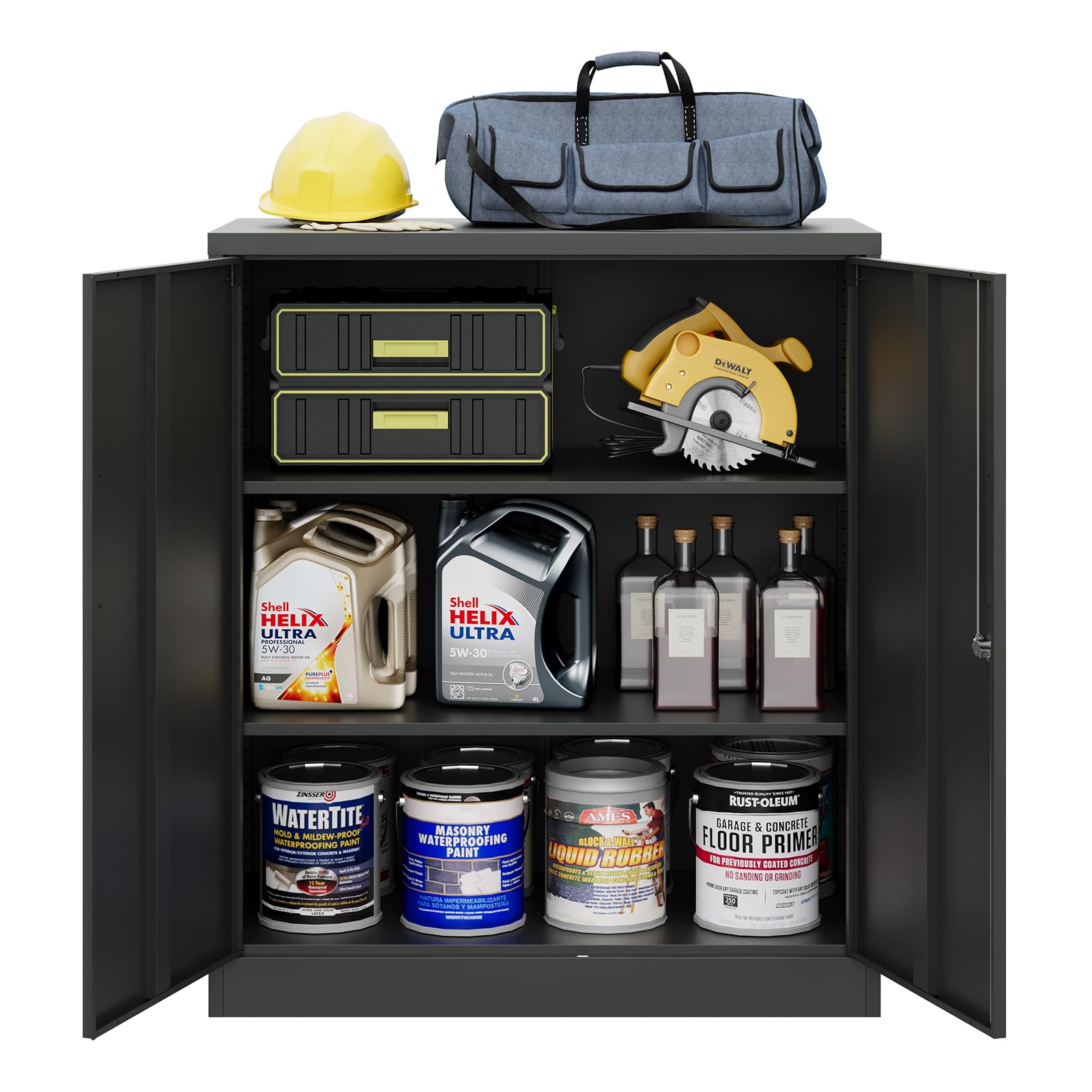 Amazon.com: MIIIKO Lockable Storage Cabinet, Small Metal Garage